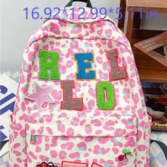 Sanrio Kawii Hello Kitty Student Canvas Backpack - Picture 2 of 9